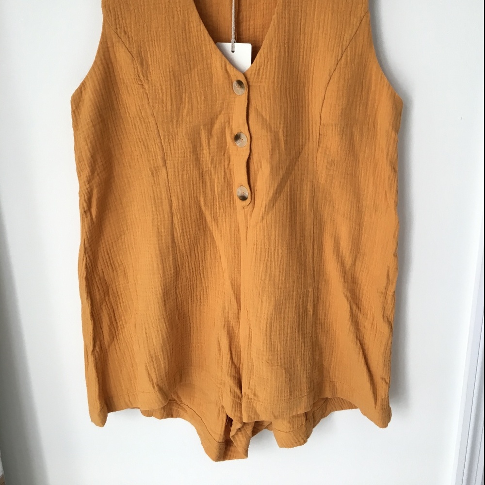 Rhythym Camille Jumpsuit Romper in Marigold